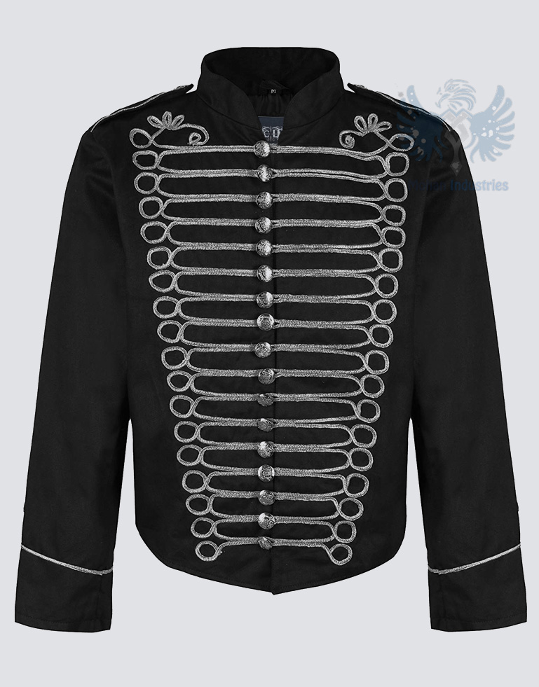 men’s-military-drummer-steampunk-parade-jacket-black-and-silver